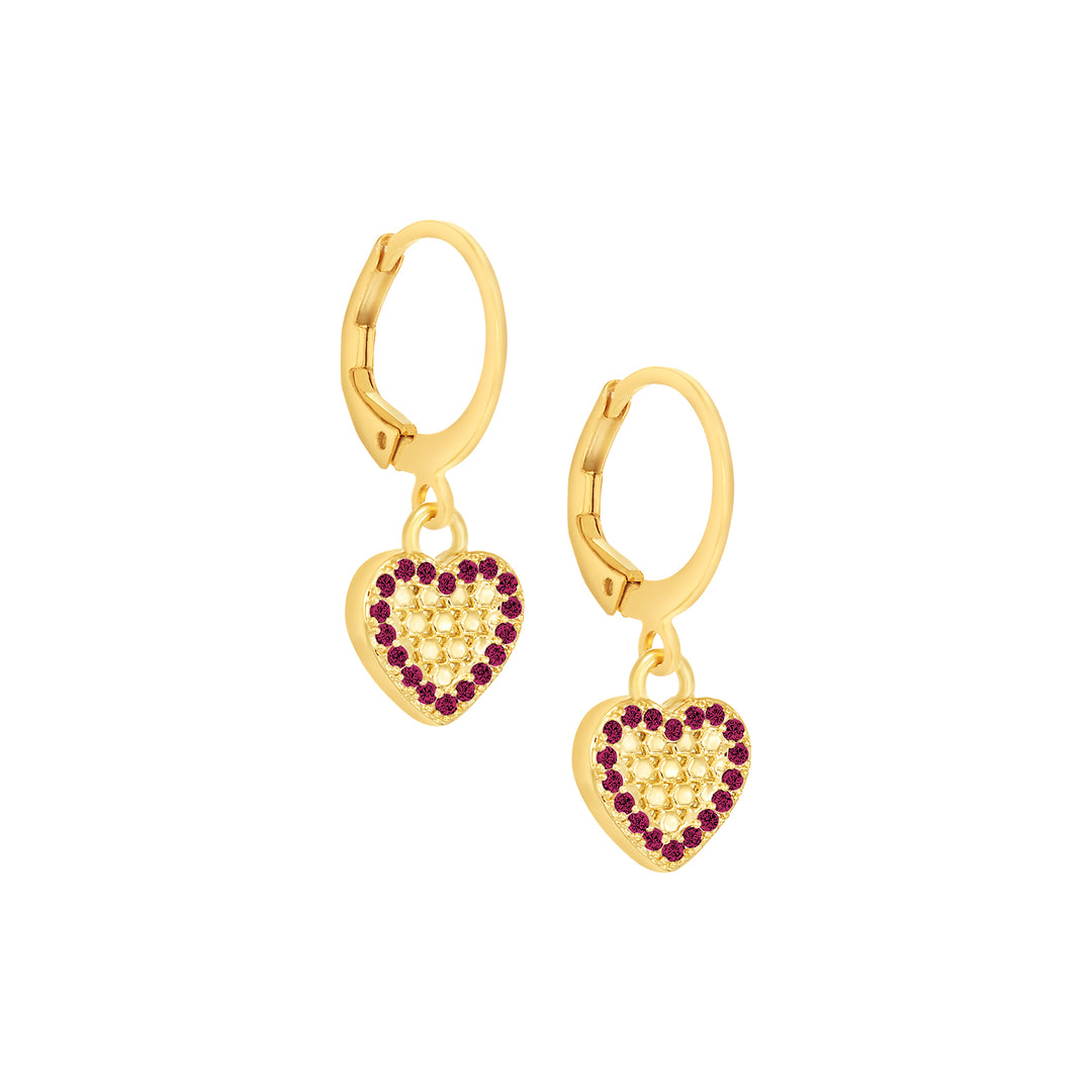 earring huggie honeycomb heart