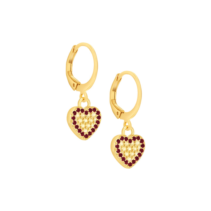 earring plain loop honeycomb heart
