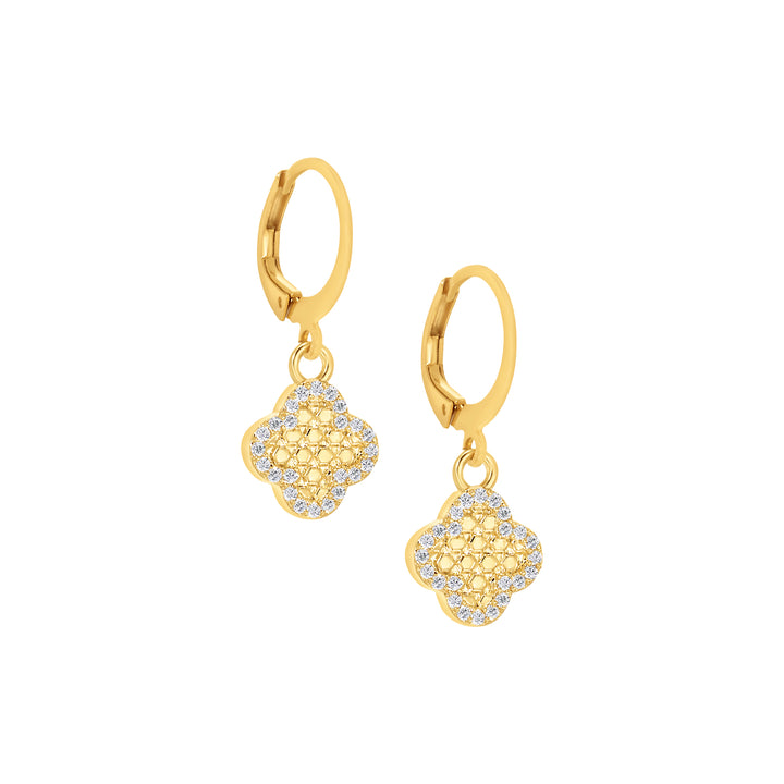 earring huggie honeycomb clover
