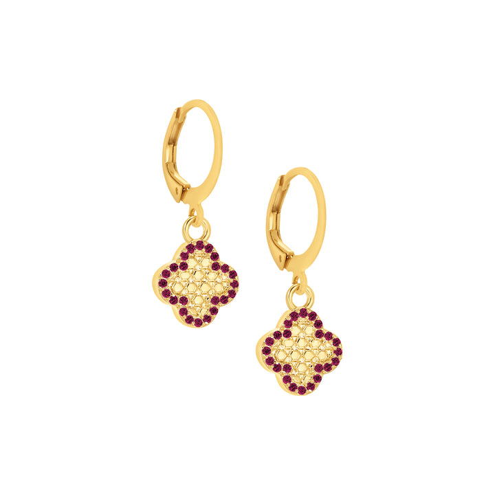 earring huggie honeycomb clover