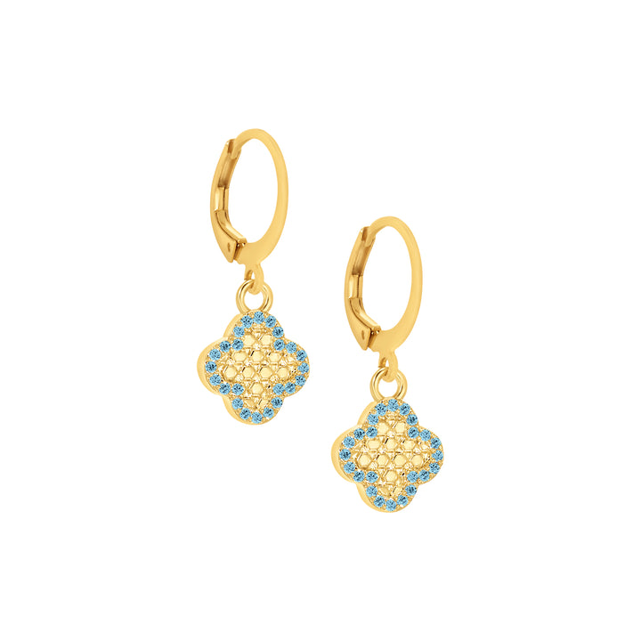 earring huggie honeycomb clover