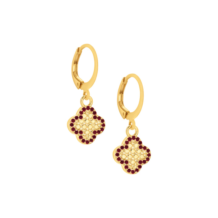 earring huggie honeycomb clover