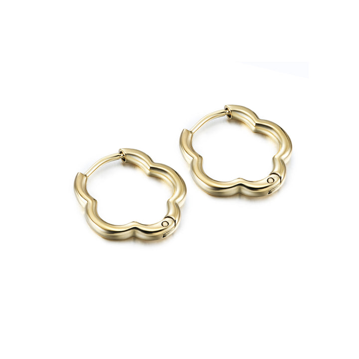 earring huggie flower shaped enamel