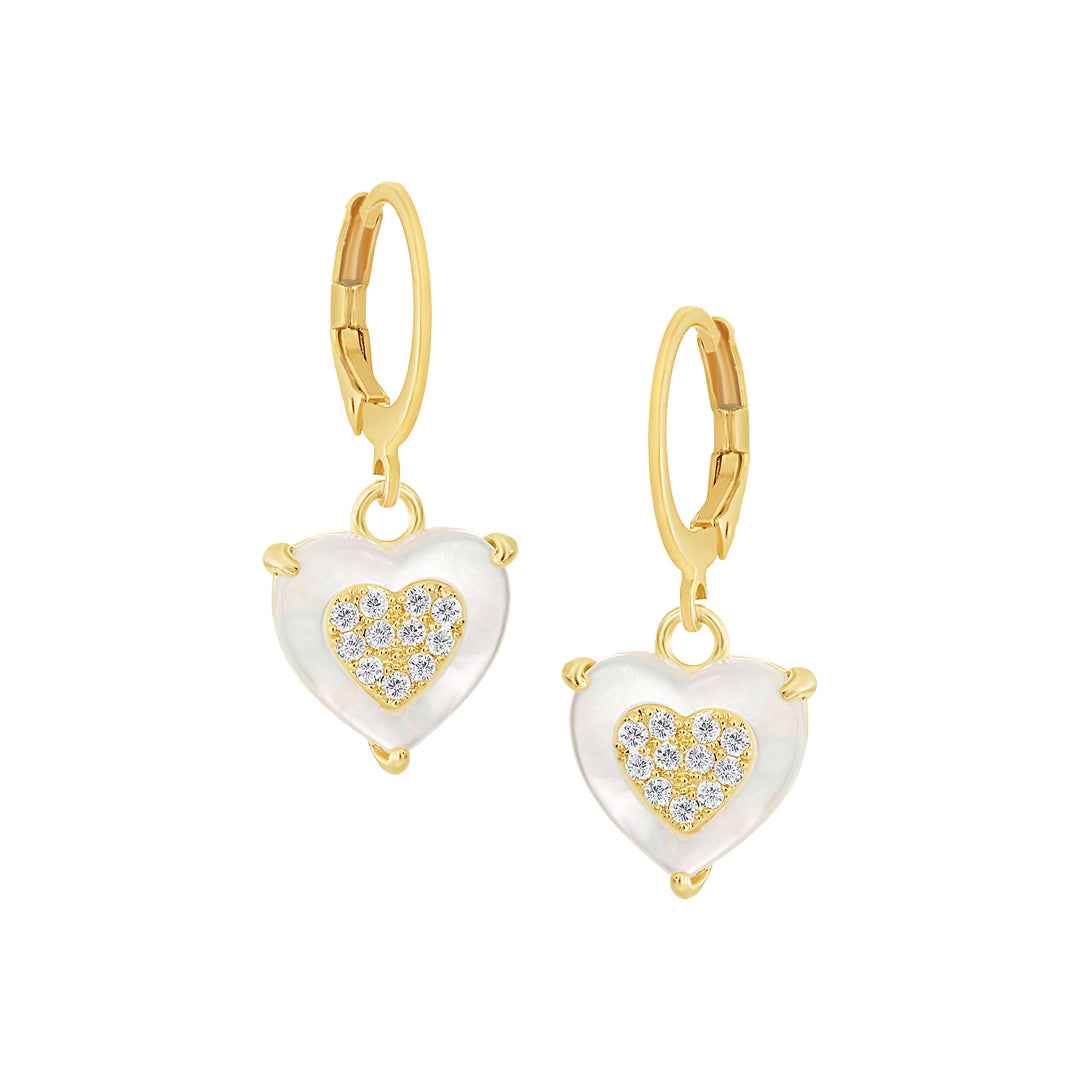 earring pl sm cz filled mop heart