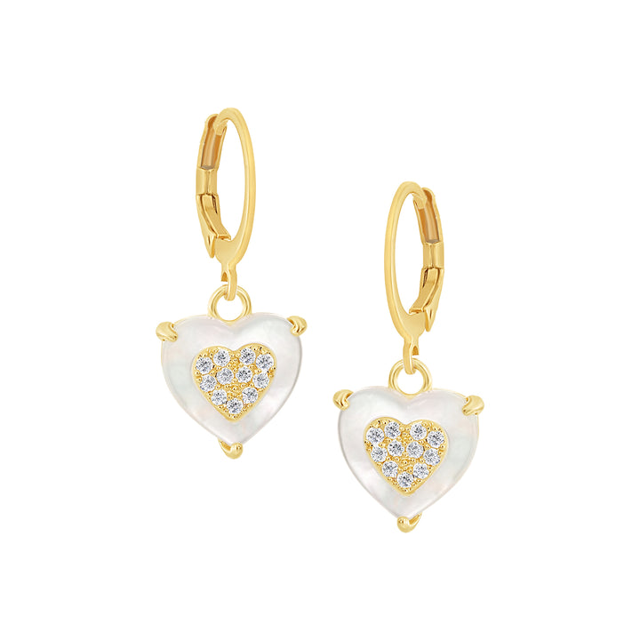 earring pl sm cz filled mop heart