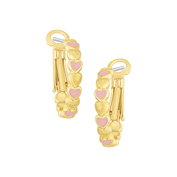 earring huggie lined hearts