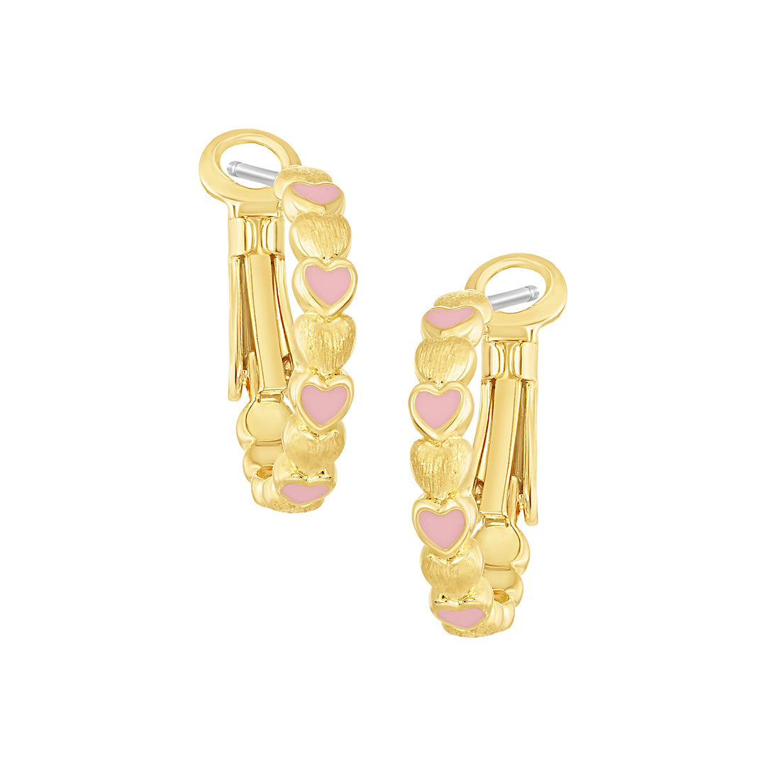 earring huggie lined hearts