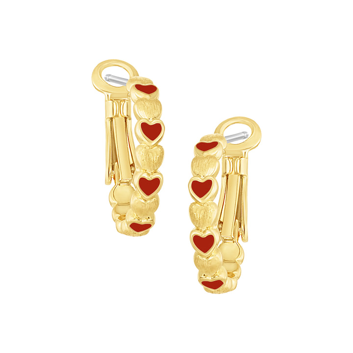 earring huggie lined hearts