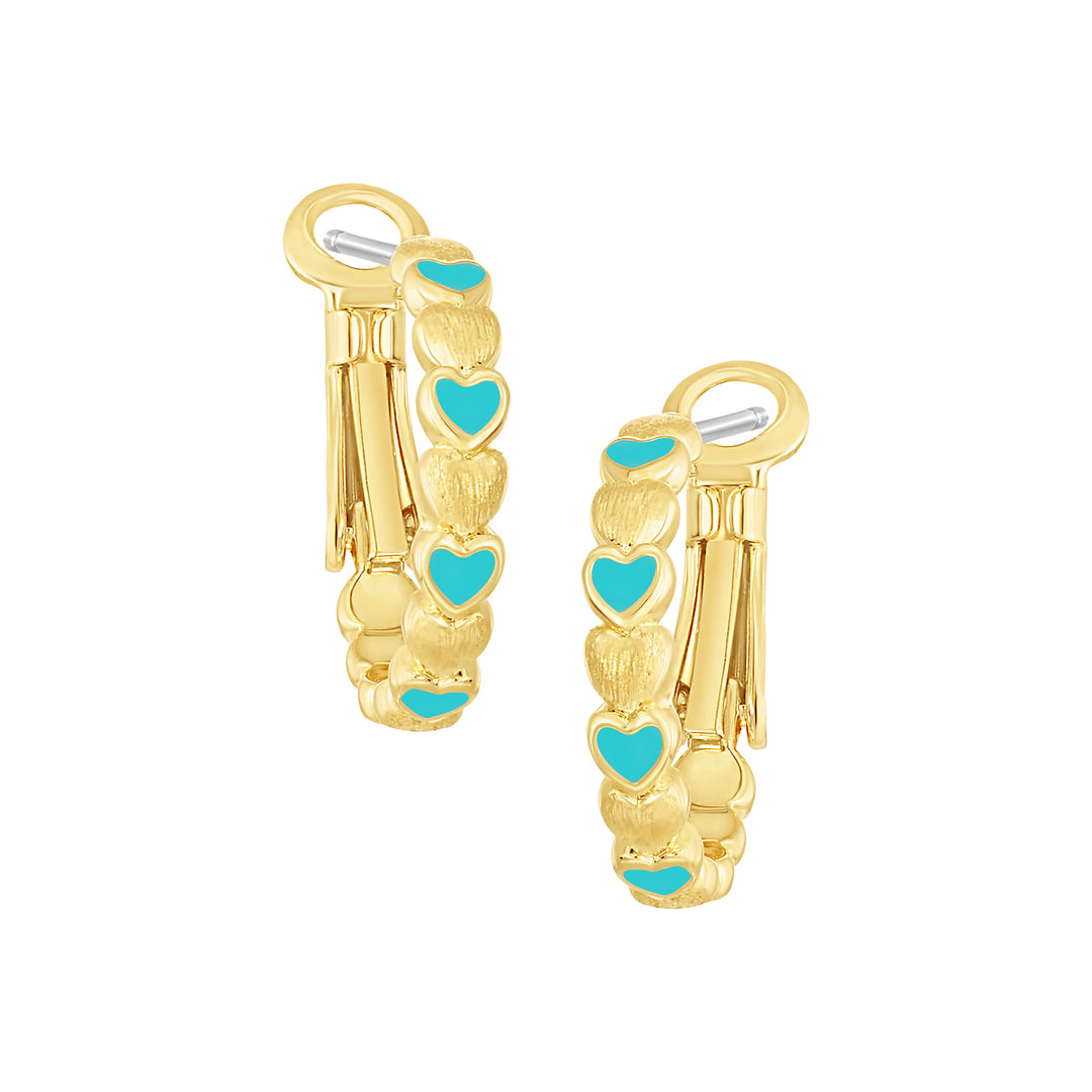 earring huggie lined hearts