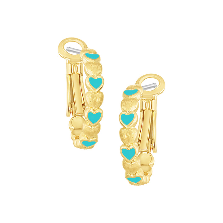 earring huggie lined hearts