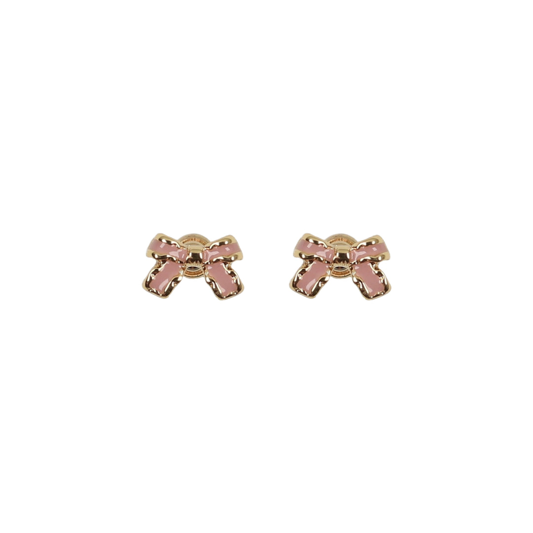 earring hammered edge enamel bow studs