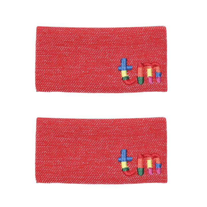 clip snap rectangle set of 2 colored embroidered logo