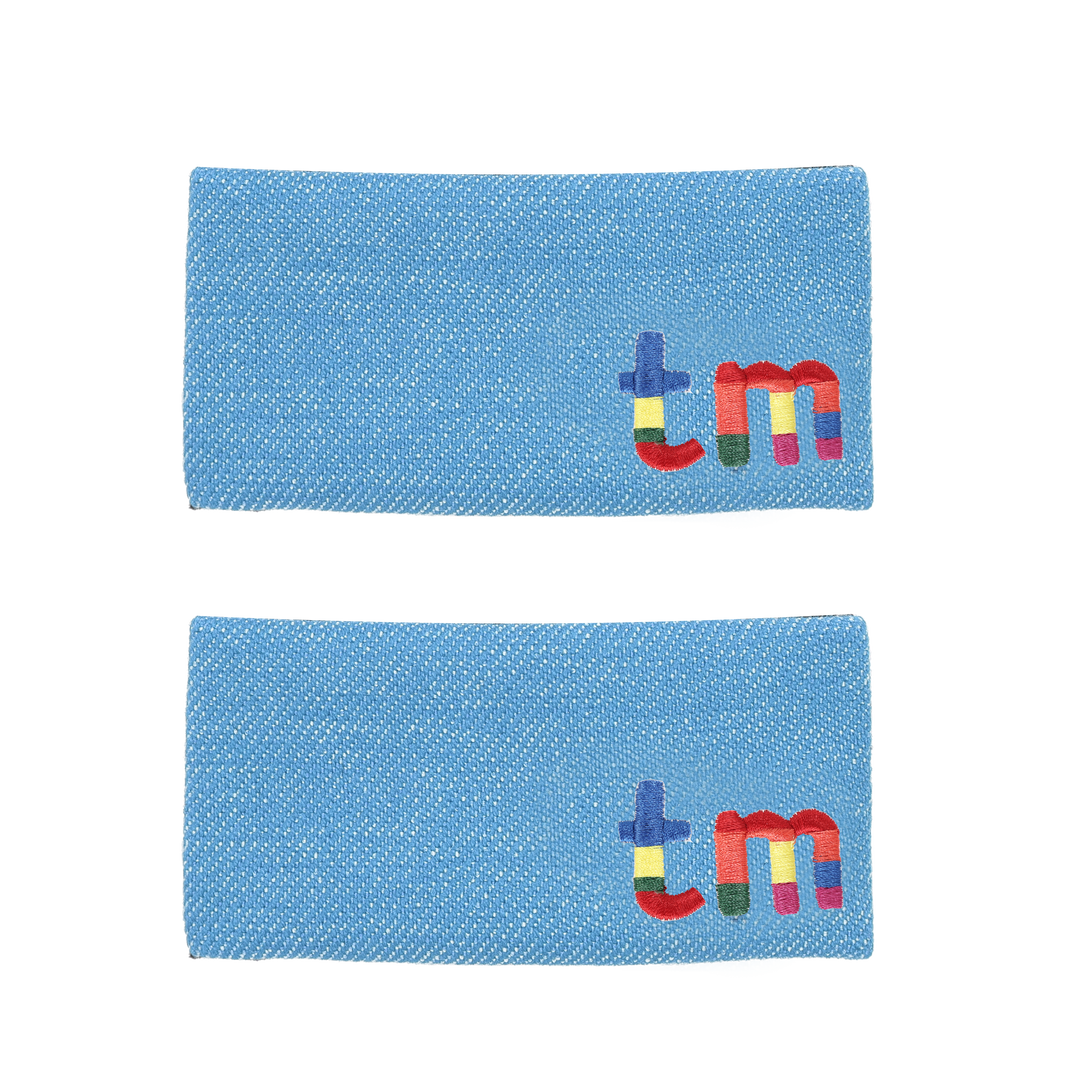 clip snap rectangle set of 2 colored embroidered logo