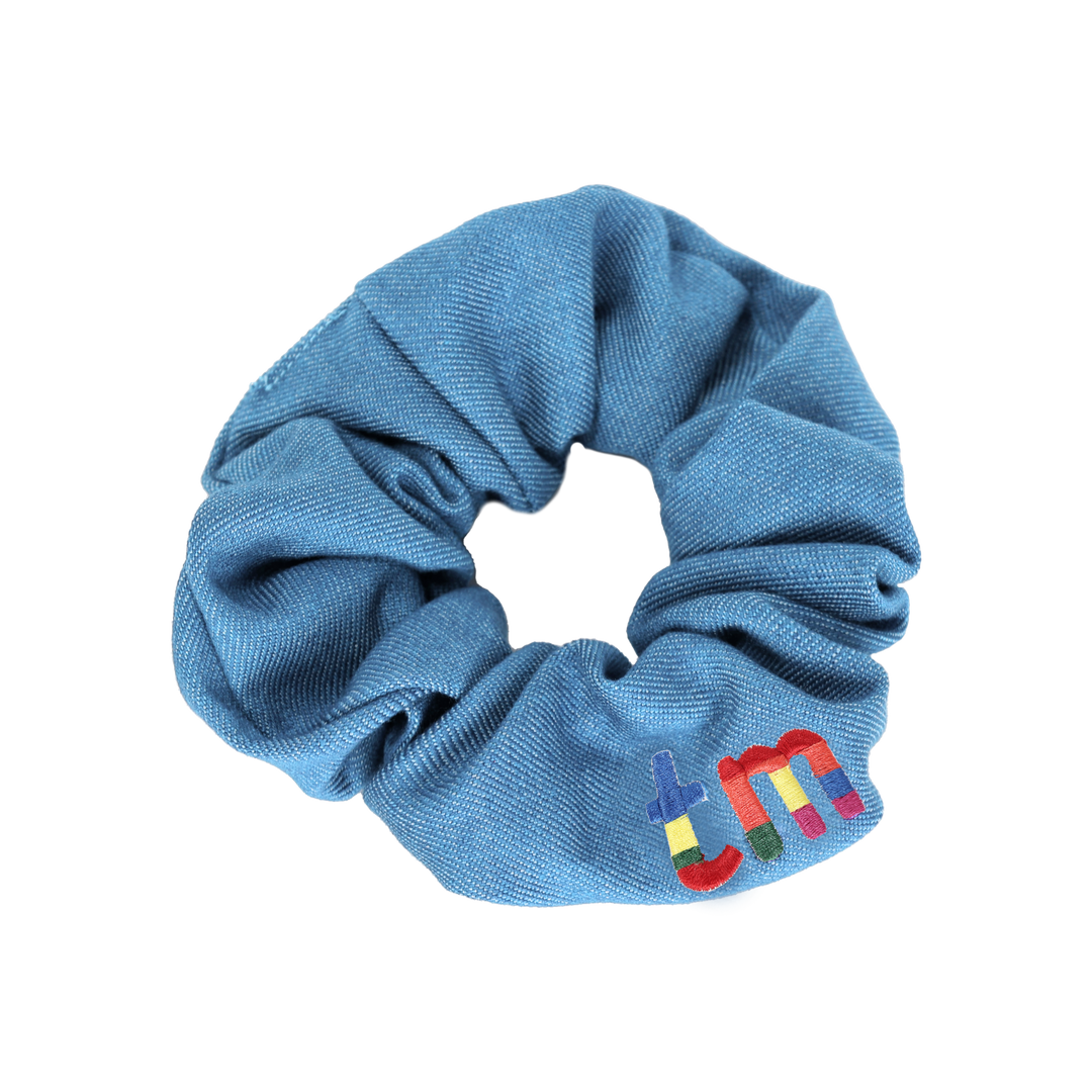 pony scrunchie standard colored embroidered logo