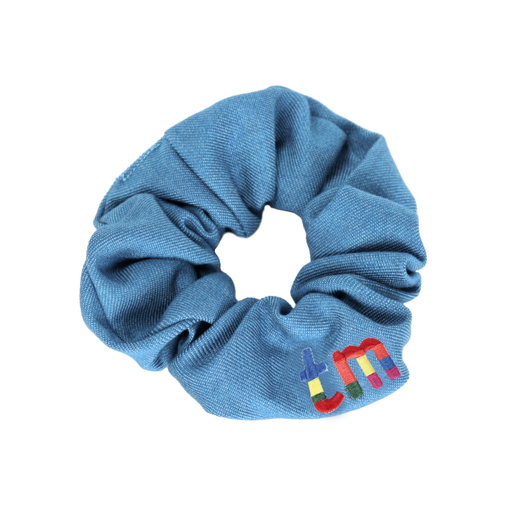 pony scrunchie standard colored embroidered logo