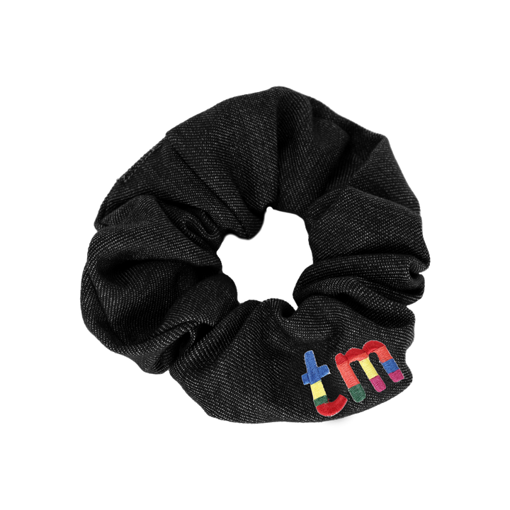 pony scrunchie standard colored embroidered logo