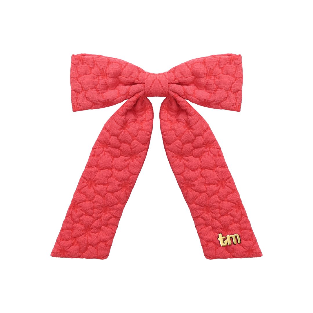 clip floral quilted bow