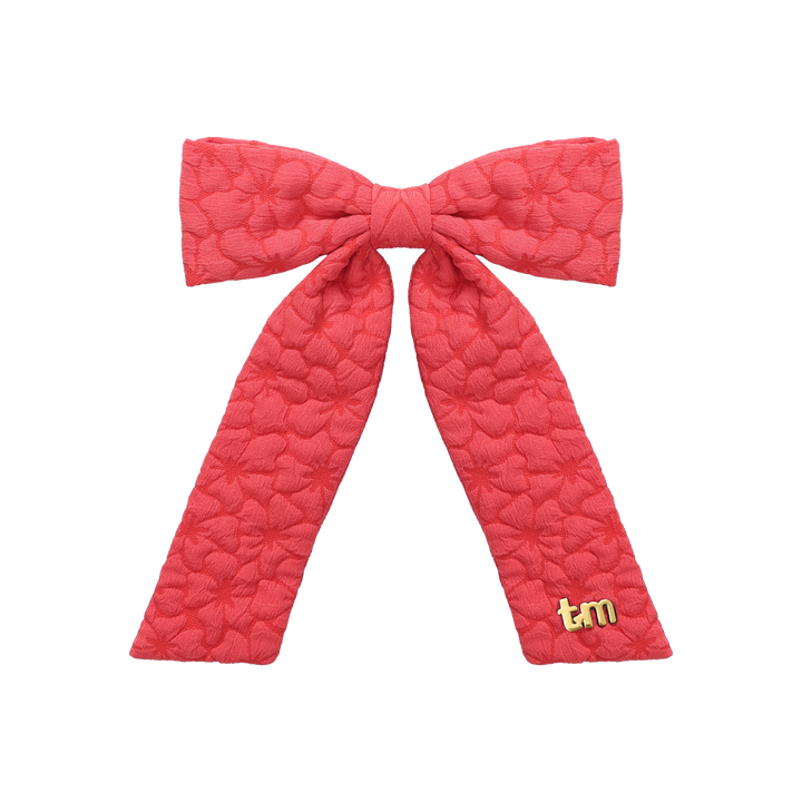 clip floral quilted bow