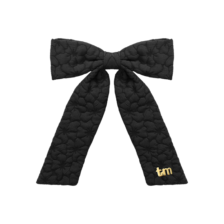 clip floral quilted bow