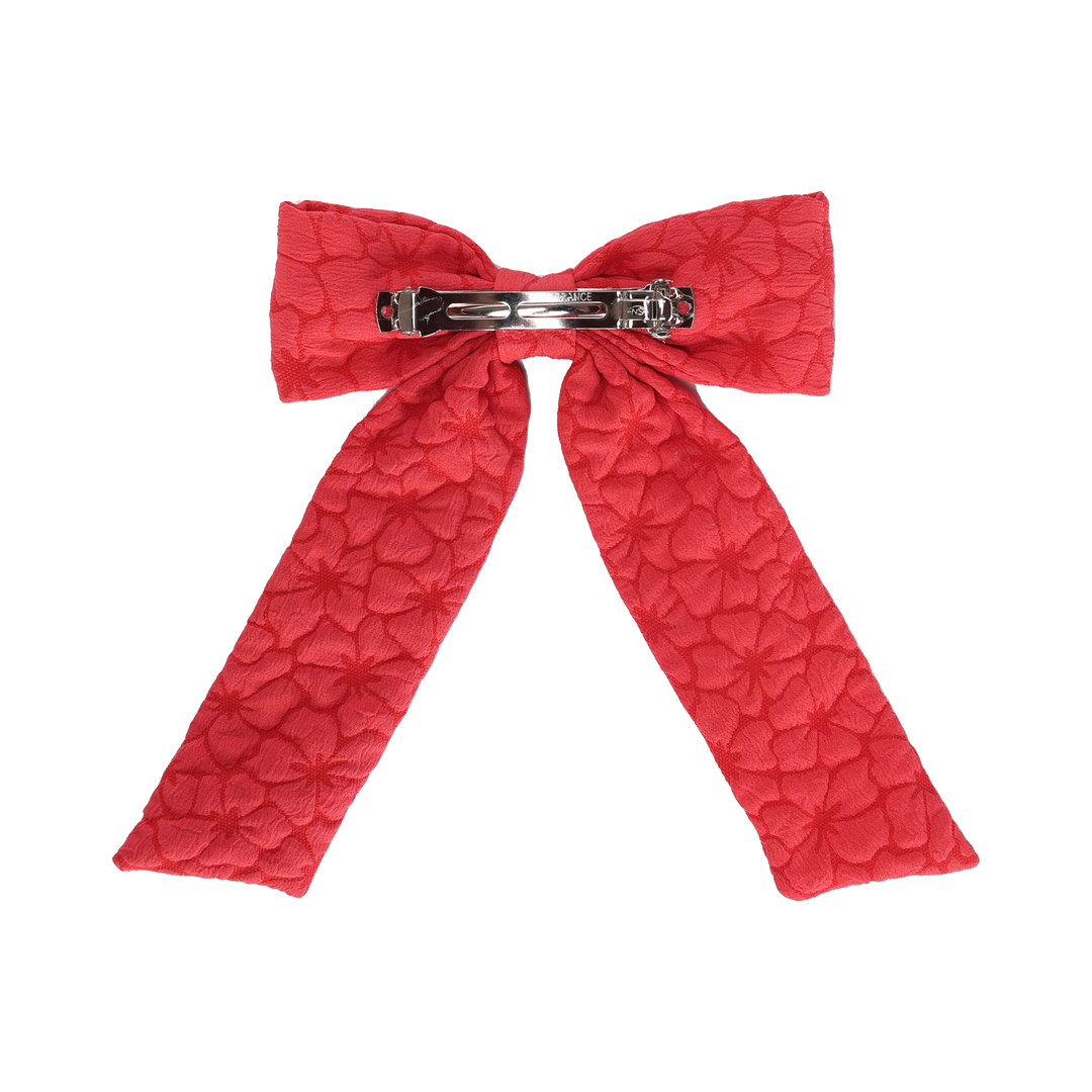 clip floral quilted bow