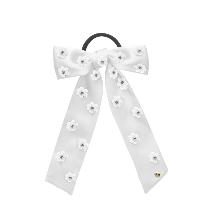 clip intricate hand beaded flower bow