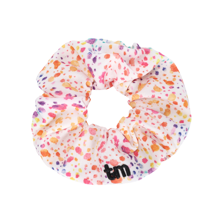 pony scrunchie heart and splatter printed