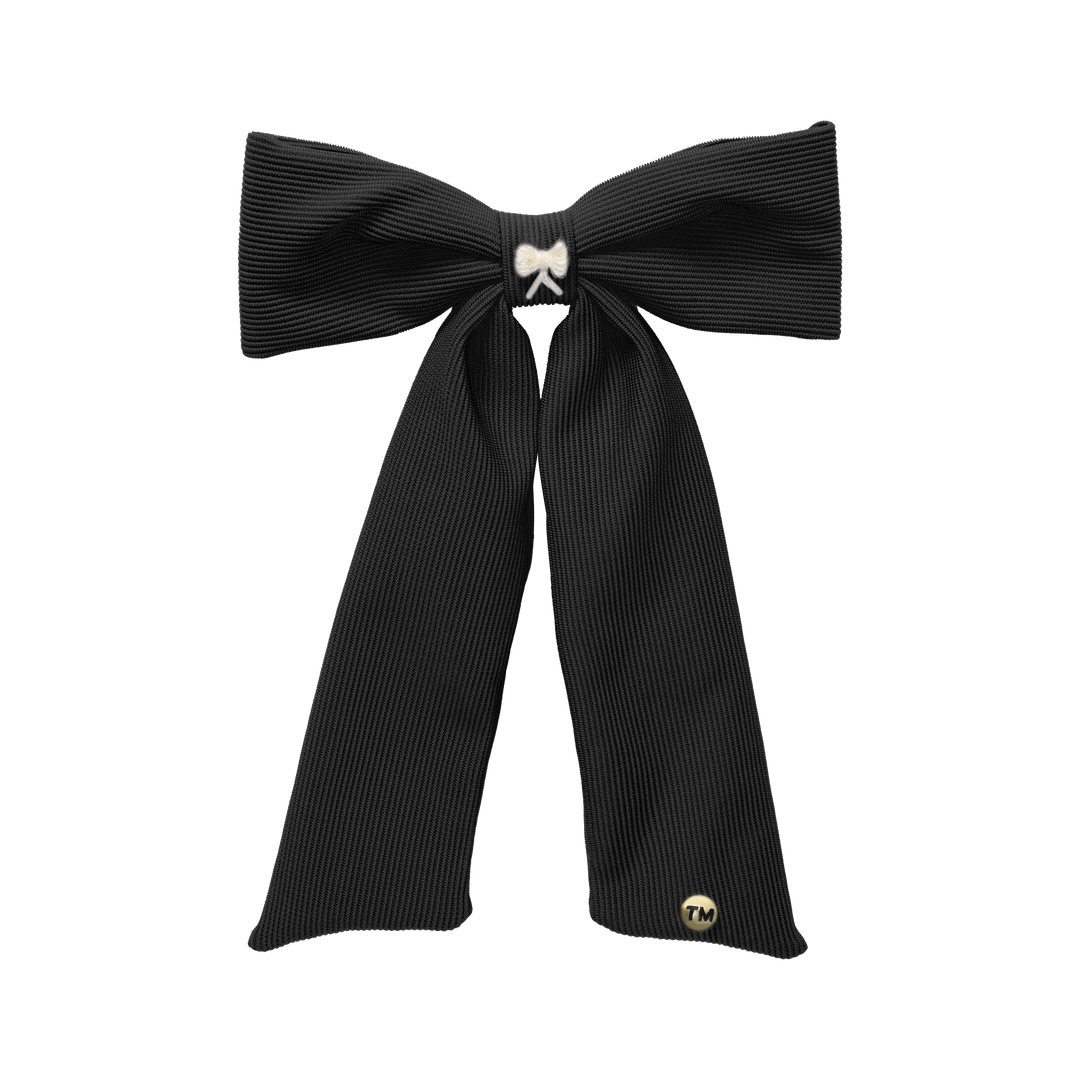clip knit embroidery bow