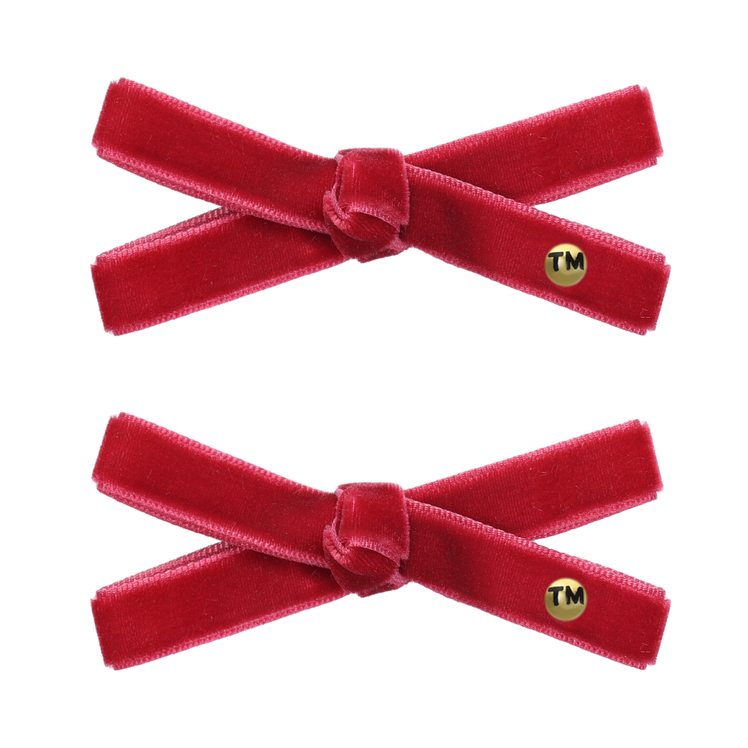 clip velvet ribbon bow set of 2