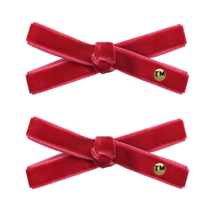 clip velvet ribbon bow set of 2
