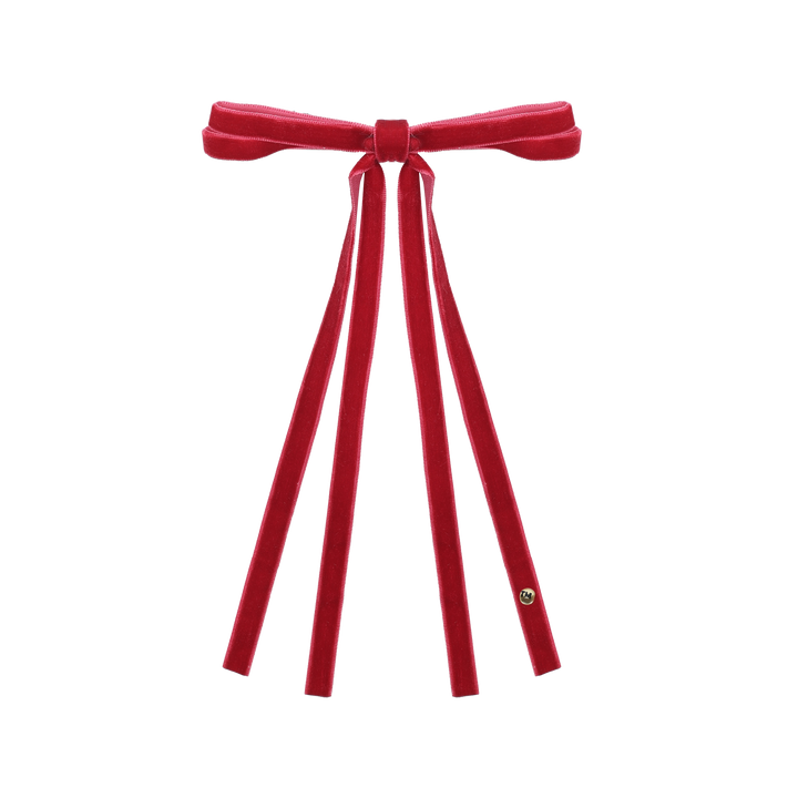 clip velvet ribbon long tail bow