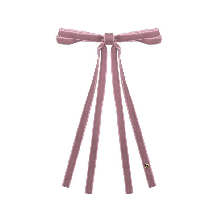 clip velvet ribbon long tail bow