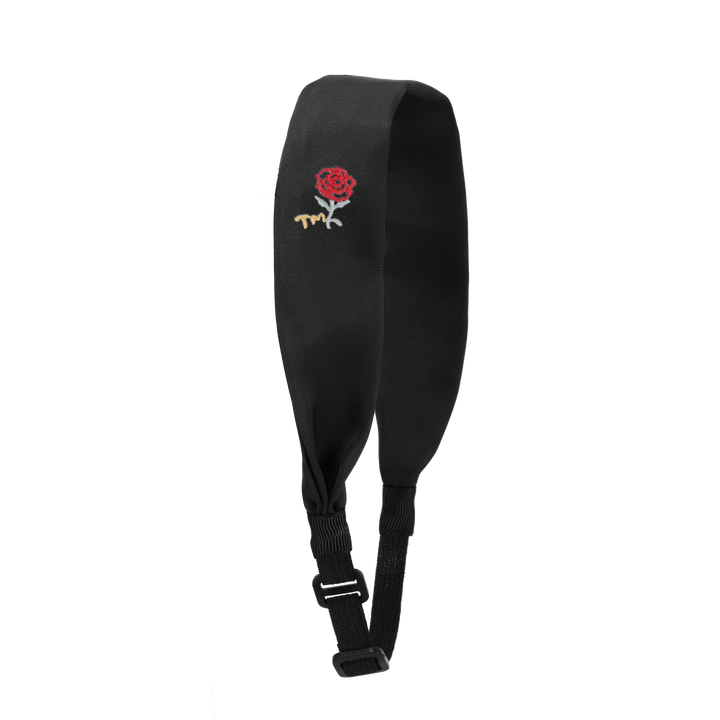 sweatband satin with rose embroidery adjustable