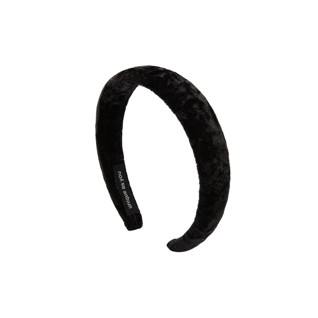headband crushed velvet puff