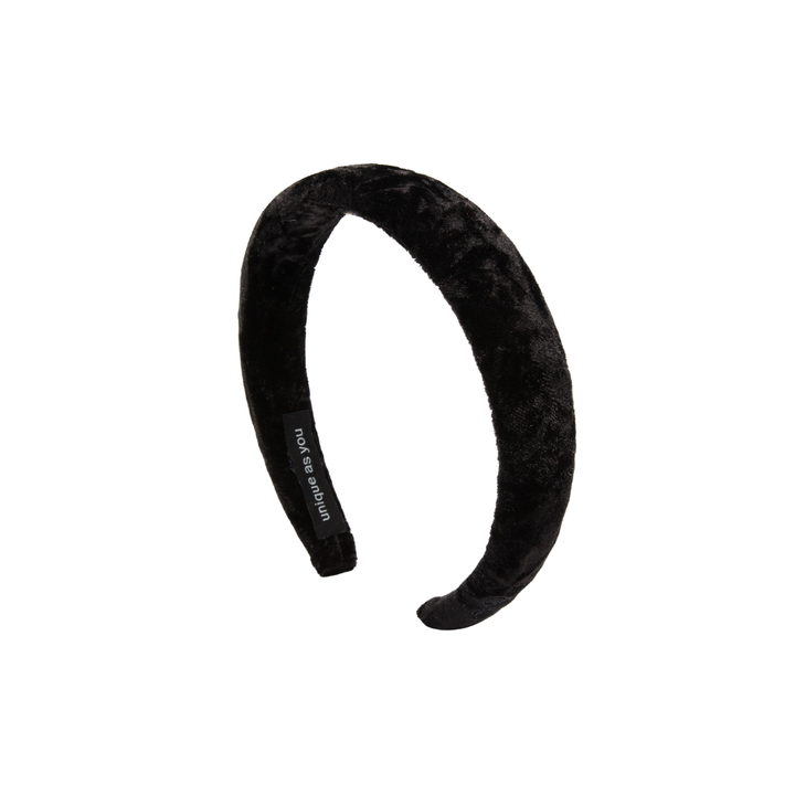 headband crushed velvet puff
