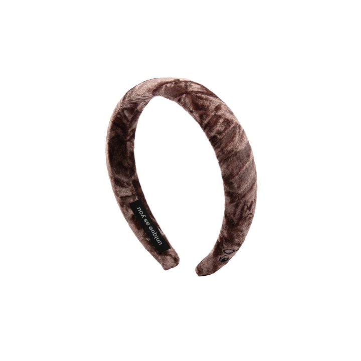headband crushed velvet puff