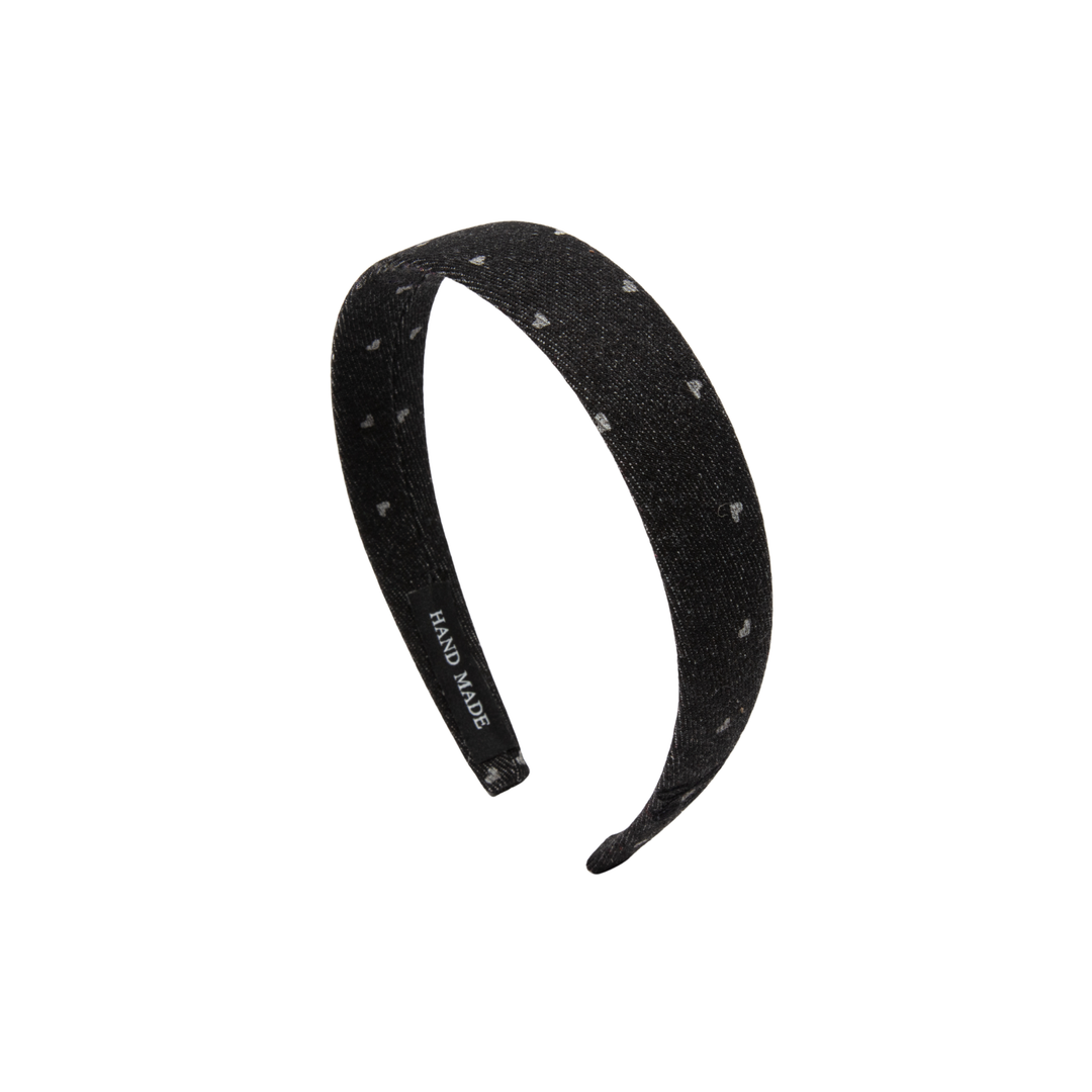 headband midnight denim heart