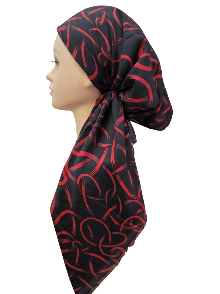 headscarf closed loopy swirls