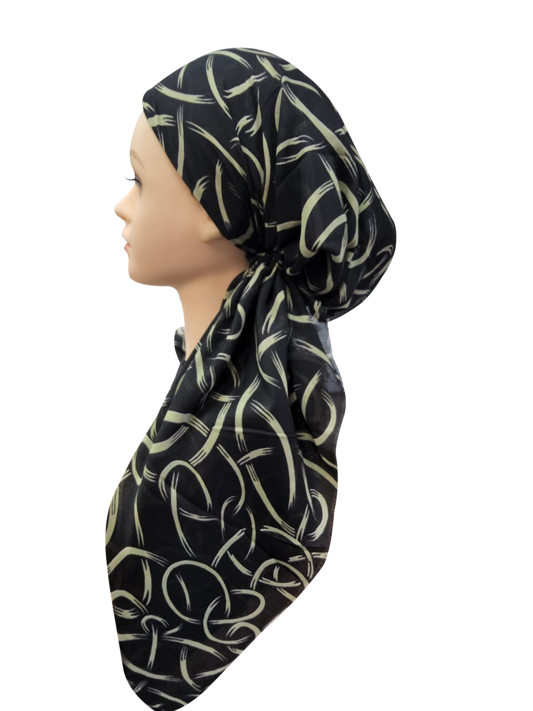 headscarf closed loopy swirls