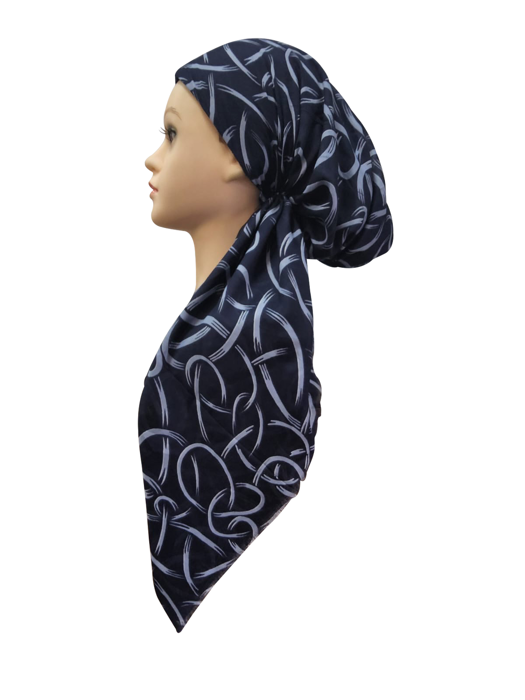 headscarf closed loopy swirls