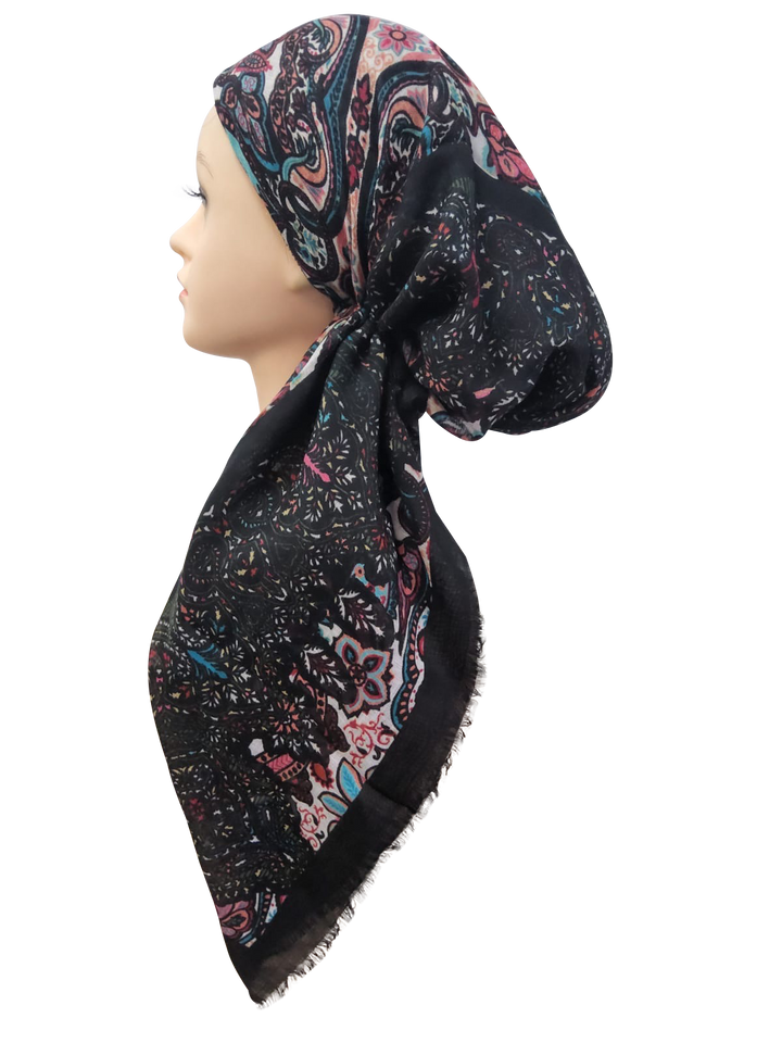 headscarf closed paisley print