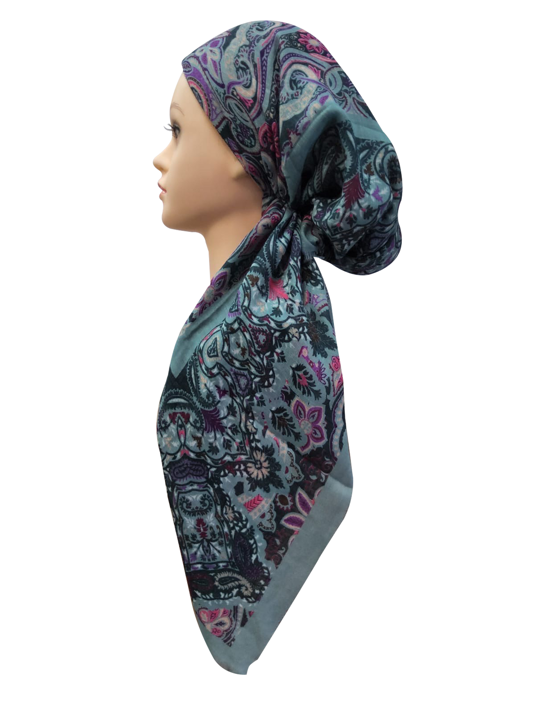 headscarf closed paisley print