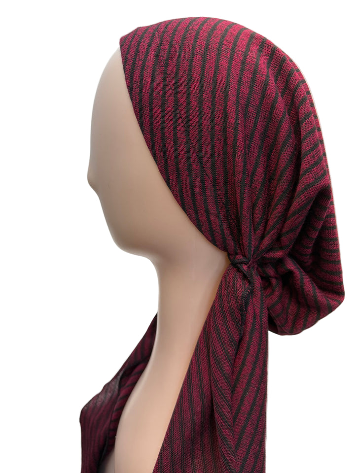 pretied lined heathered w bold lines