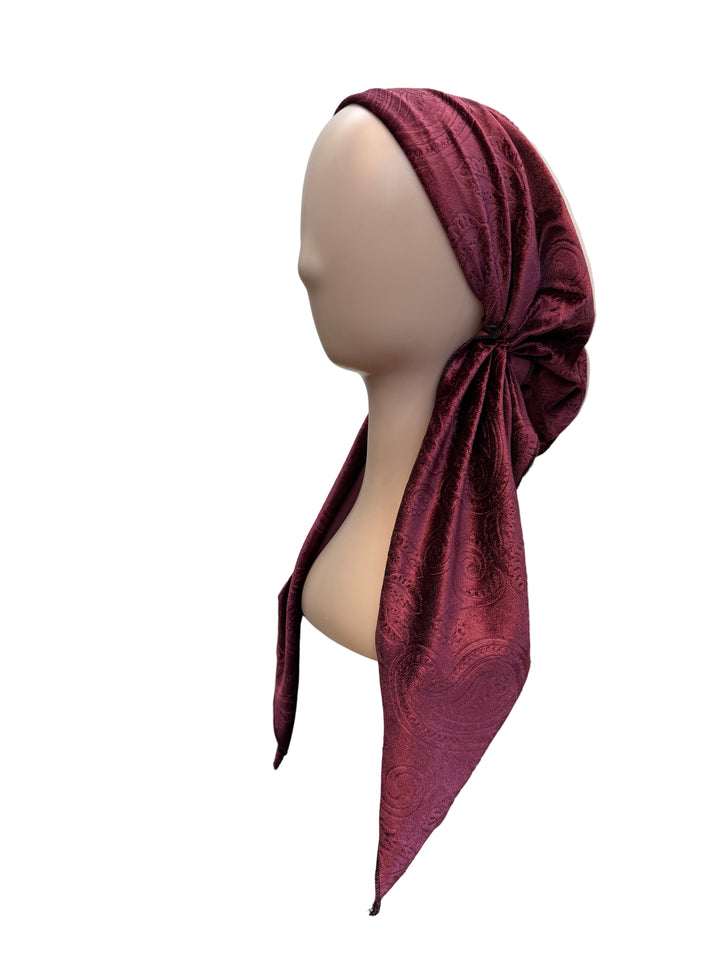 pretied lined velour paisley