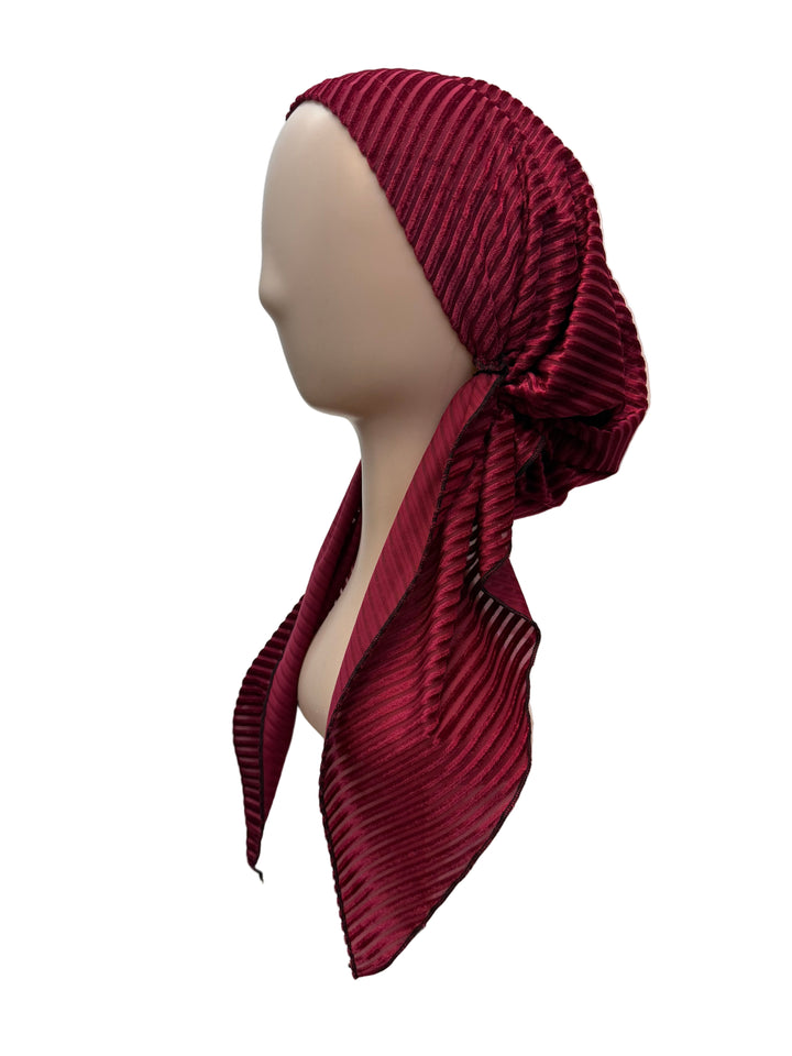 pretied lined velour slant lines