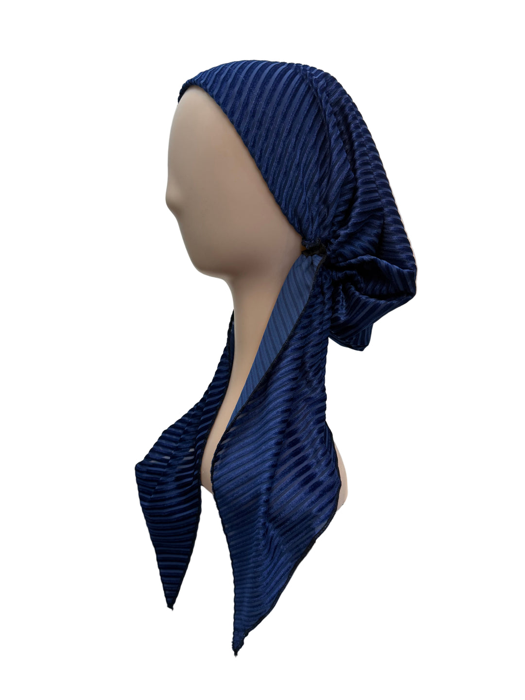 pretied lined velour slant lines