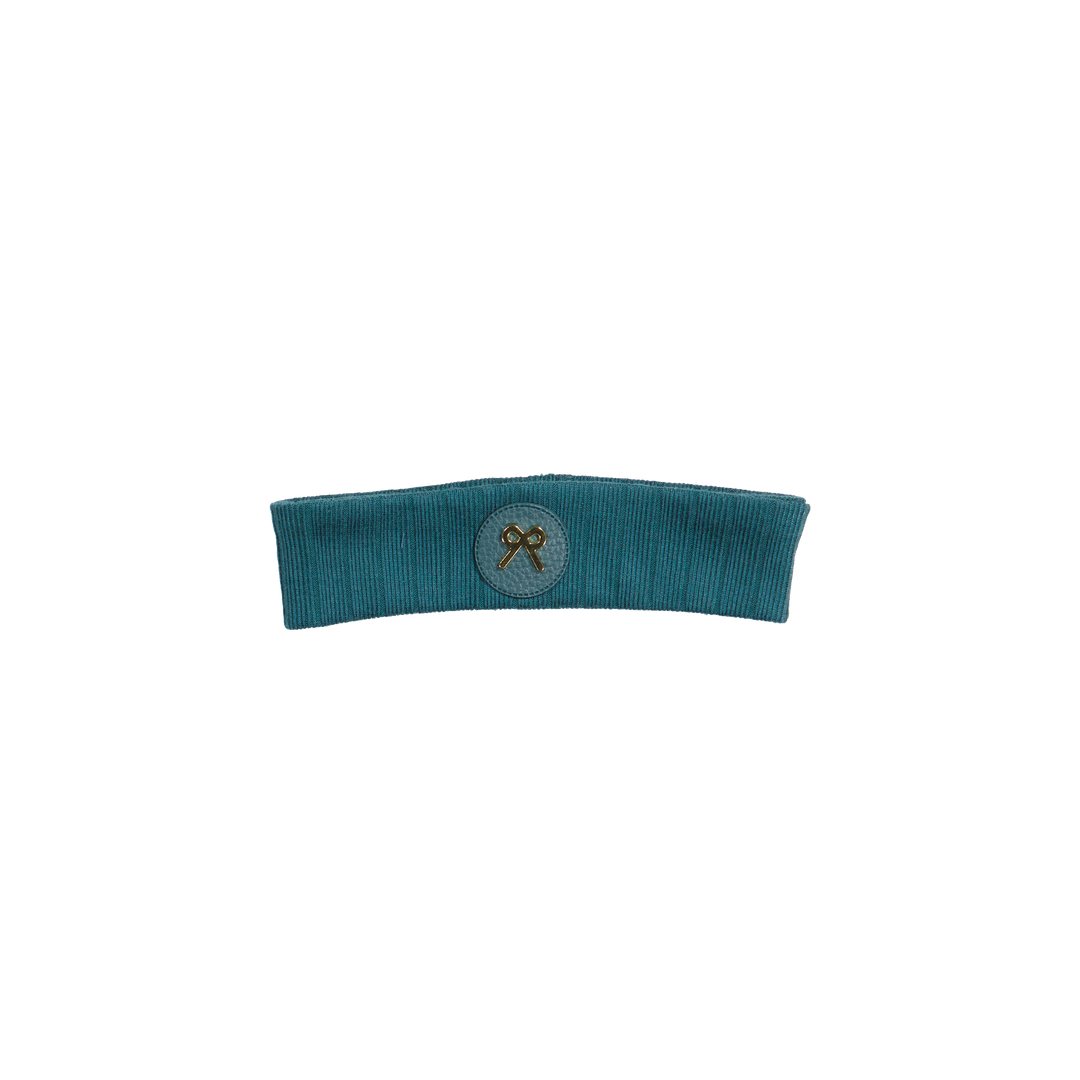 sweatband gold applique bow