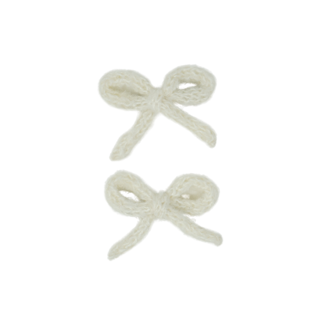 clip knitted wintery rope bow set