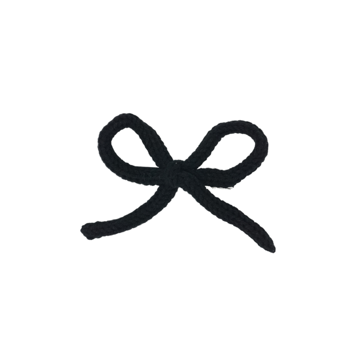 clip petite bow knitted wintery rope