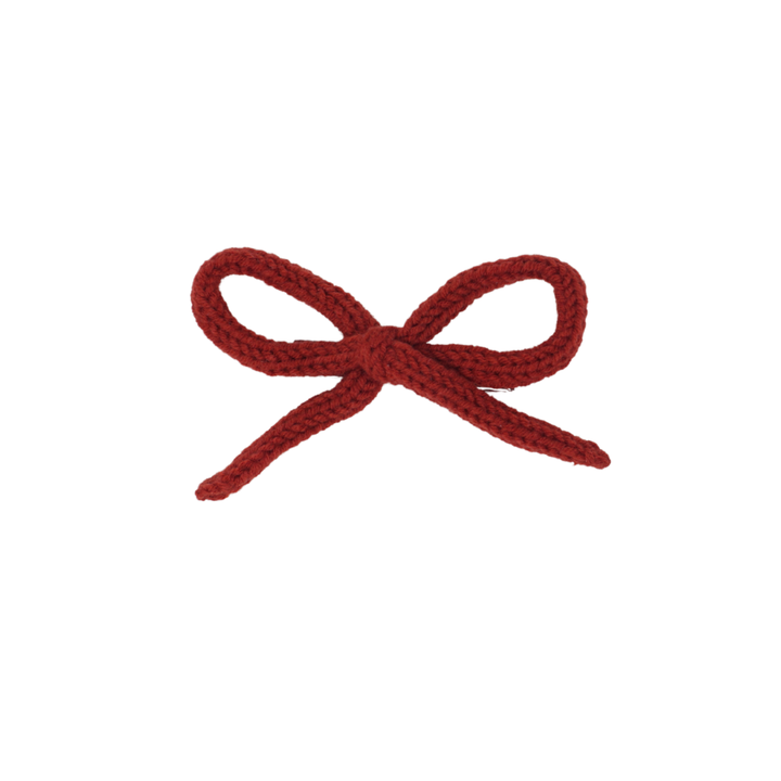 clip petite bow knitted wintery rope