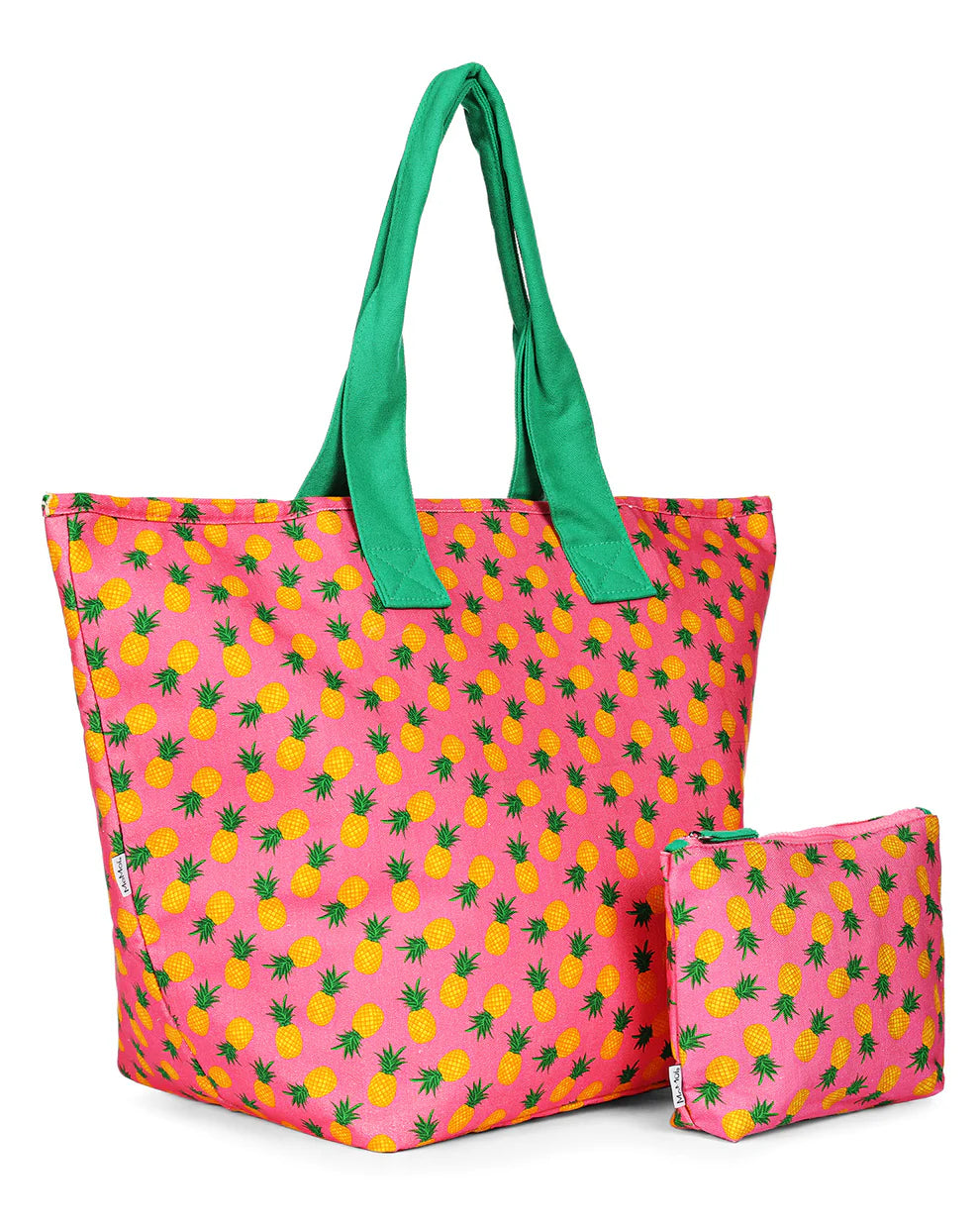 tote bag with pineapple makeup set